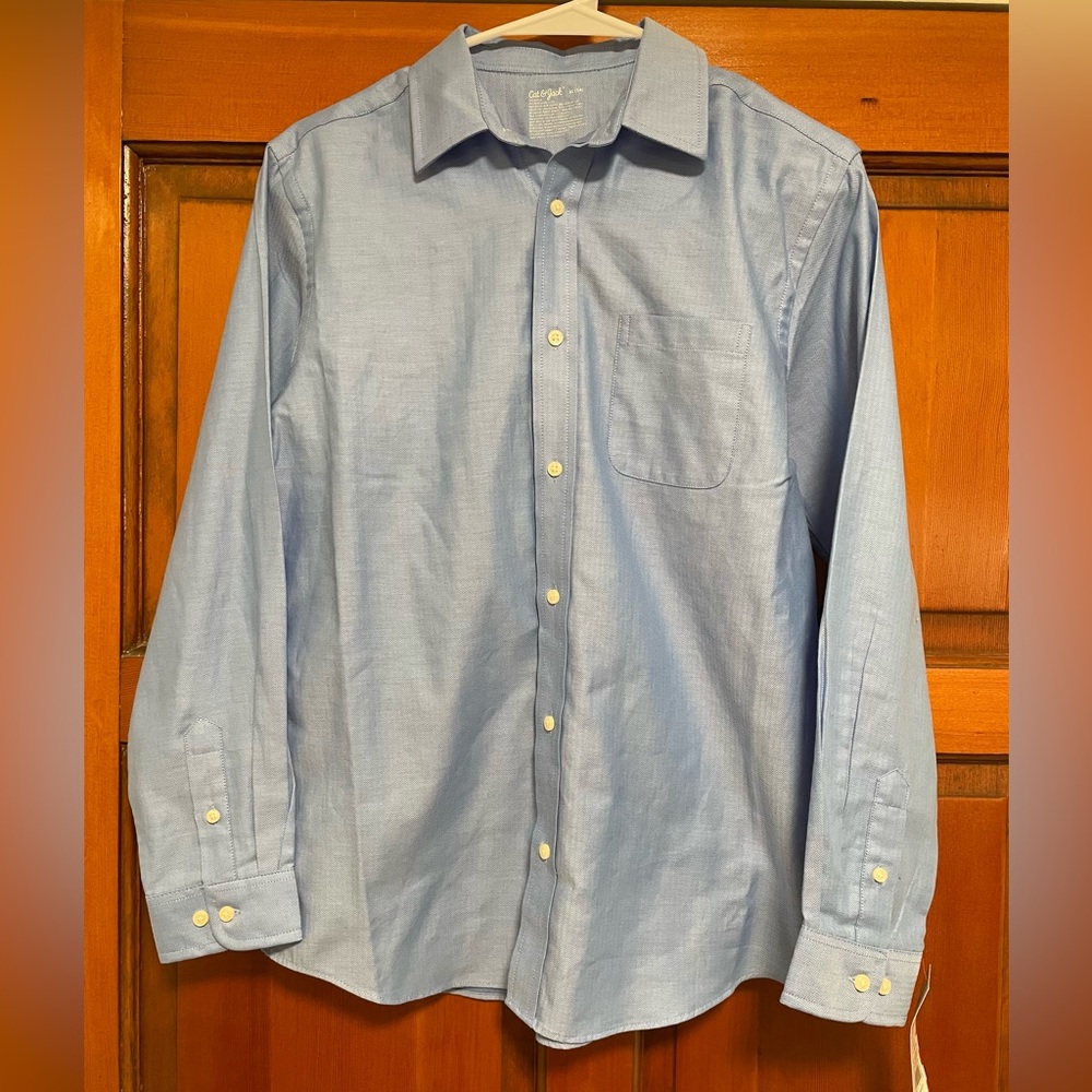 NWT Cat & Jack Boys Blue Casual Button Down Shirt